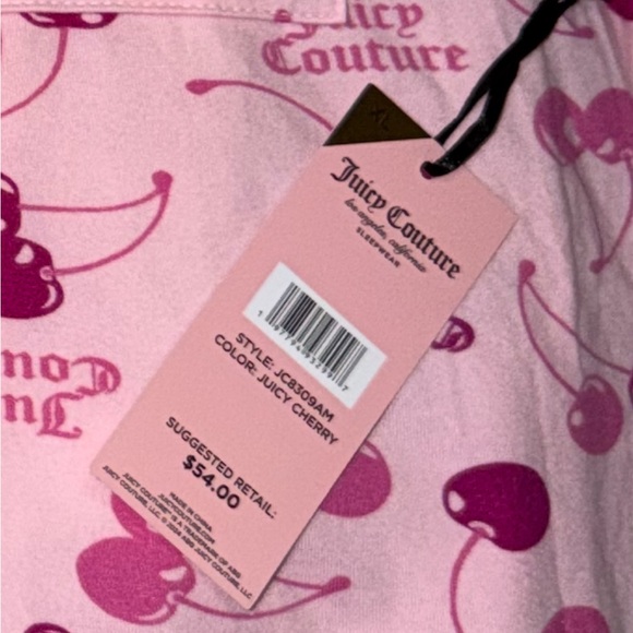 Juicy Couture Pink Cherry Print Pajama Set - Picture 2 of 2